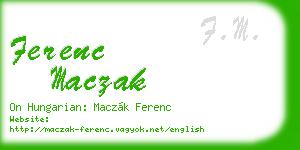 ferenc maczak business card