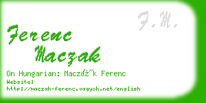 ferenc maczak business card